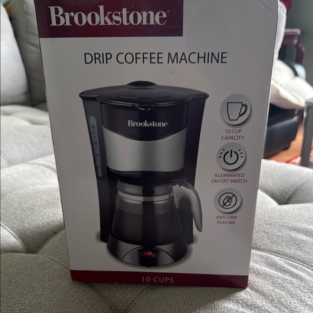 Brookstone Black and Silver Drip Coffee Machine